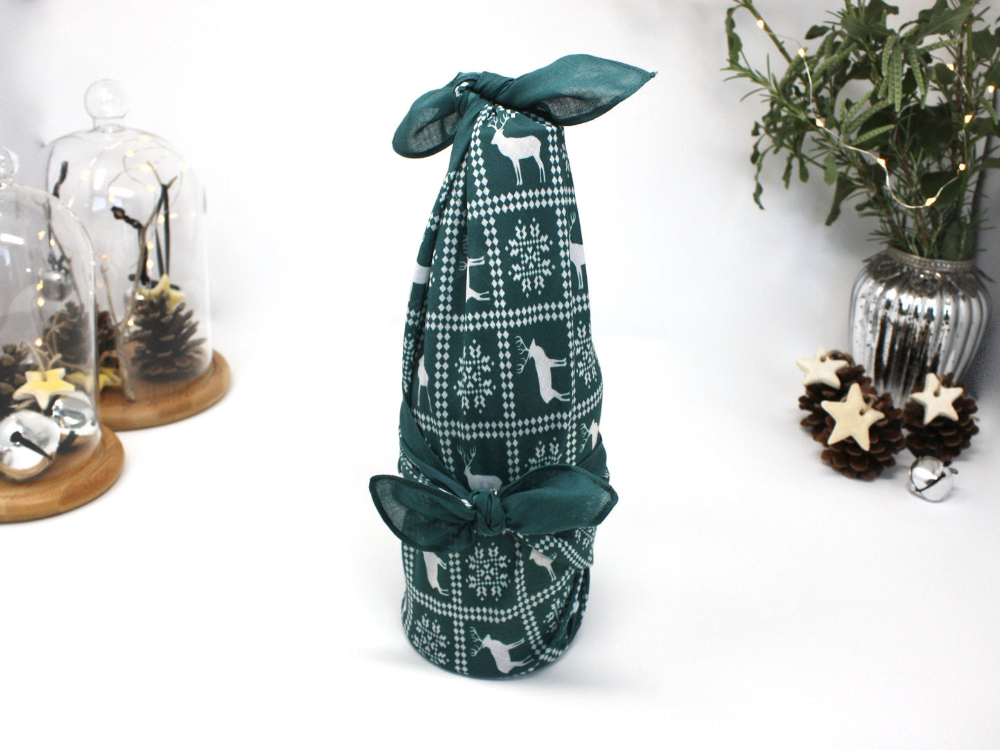 Christmas furoshiki fabric wrap medium - reindeer
