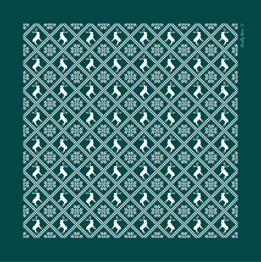 Christmas furoshiki fabric wrap medium - reindeer