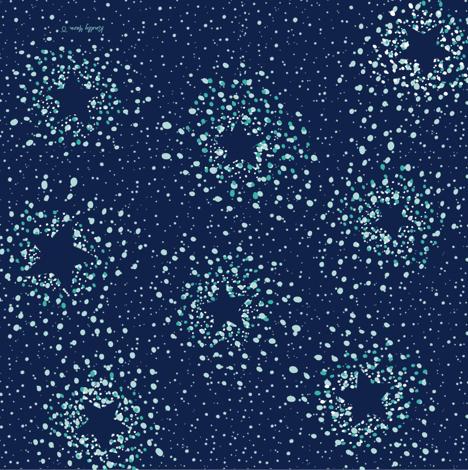 Set of 4 Christmas furoshiki fabric wraps - midnight blue