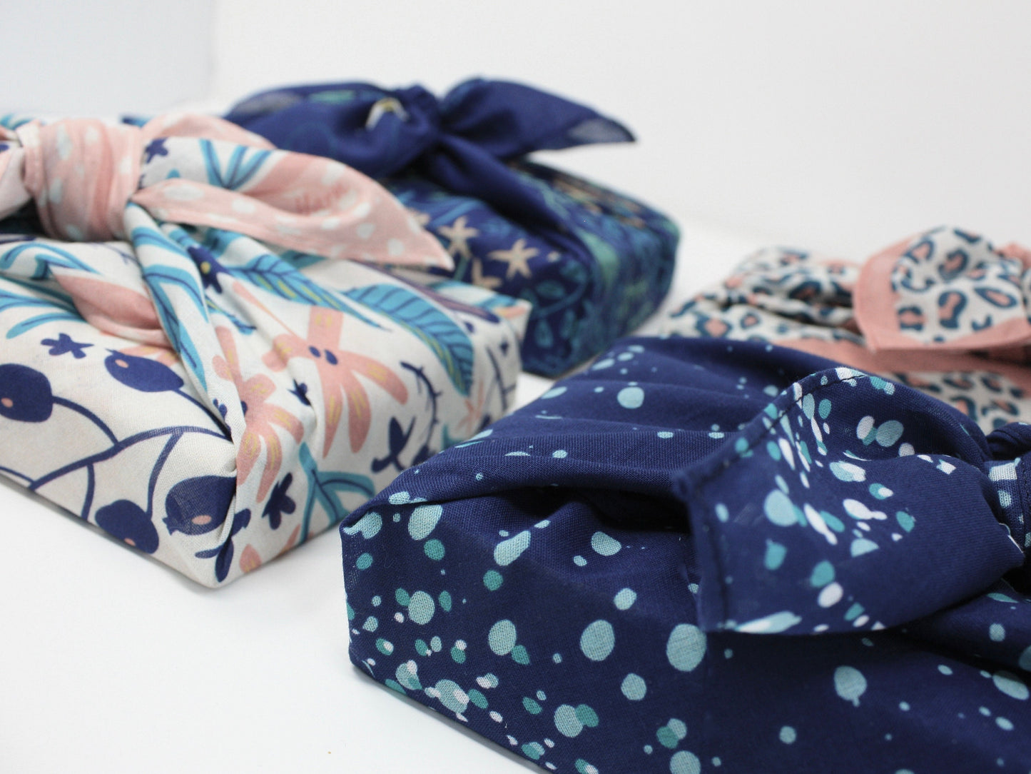 Set of 4 furoshiki fabric wraps 53cm