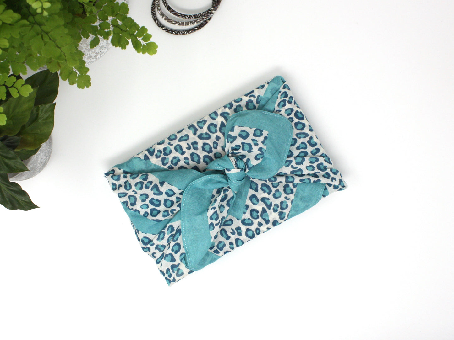 Furoshiki fabric gift wrap 53cm - Leopard natural