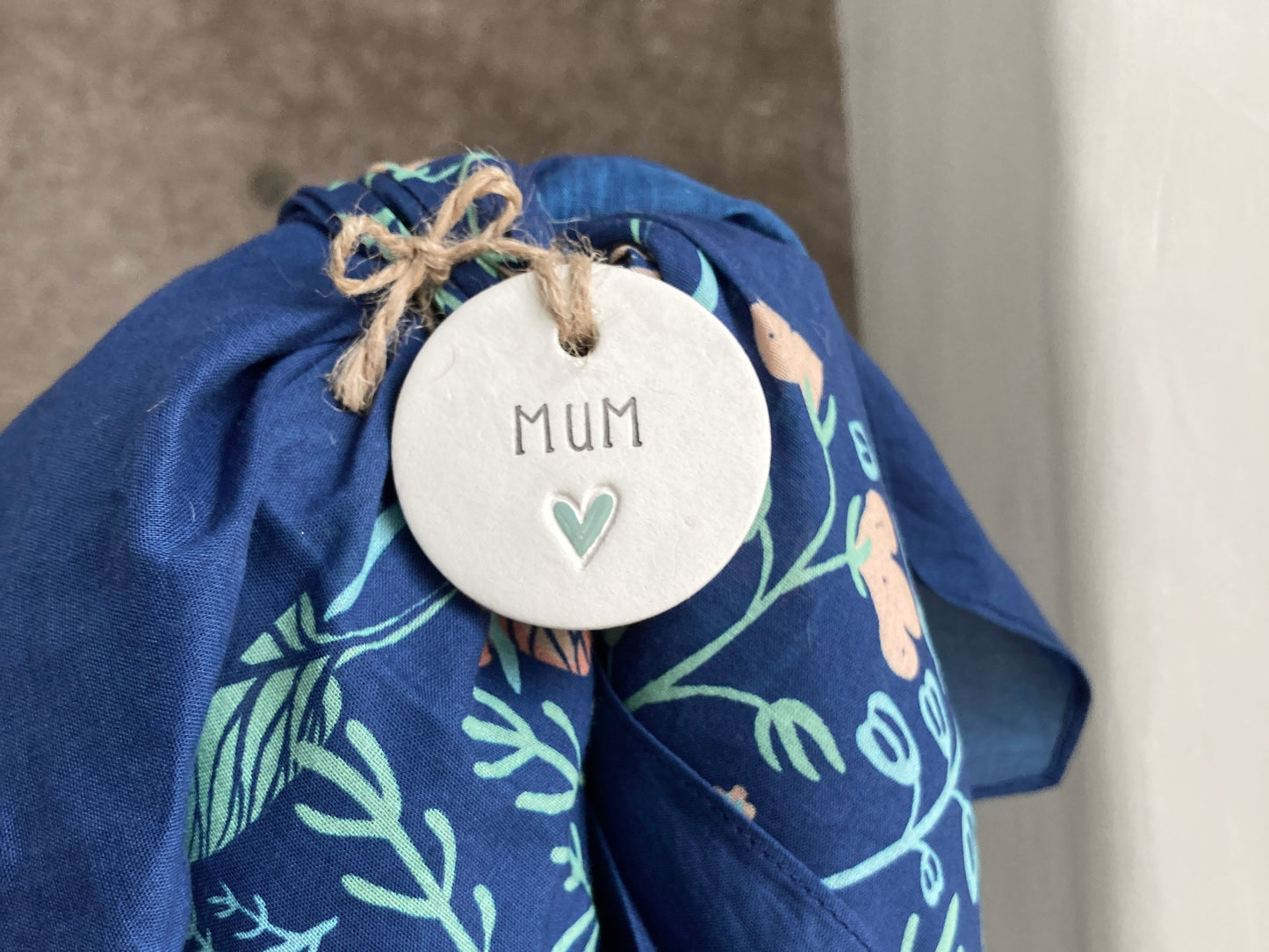 Mothers' Day reusable gift wrapping set - furoshiki and keepsake tag