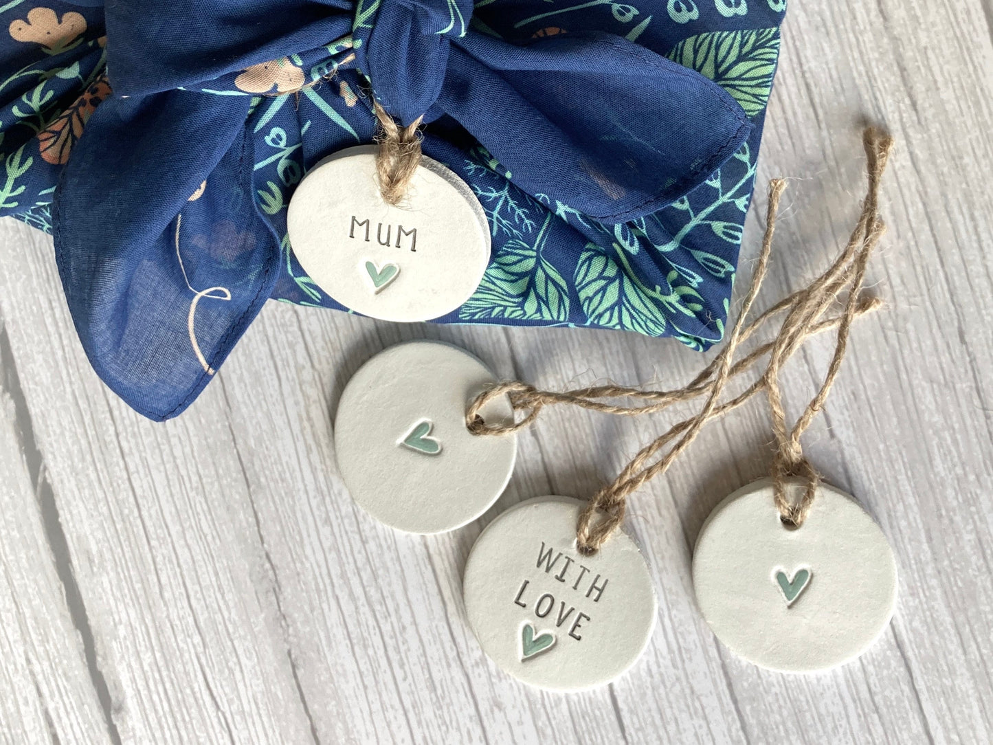 Mothers' Day reusable gift wrapping set - furoshiki and keepsake tag