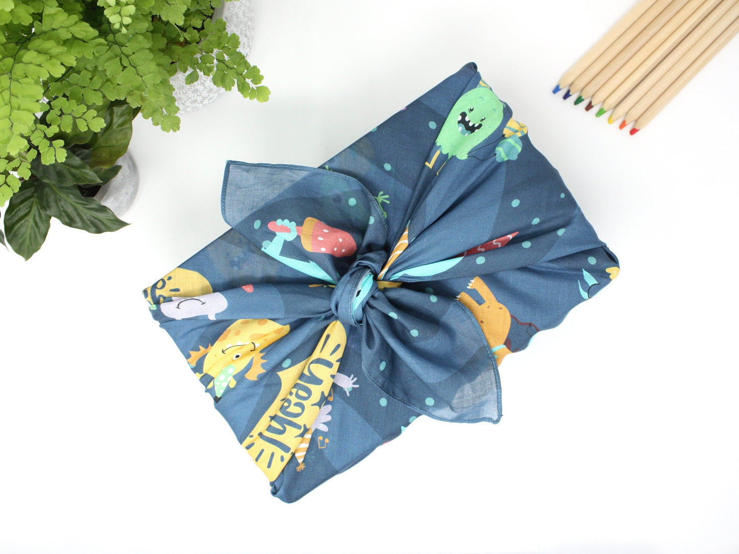 Large kids furoshiki fabric wrapping paper - 80cm