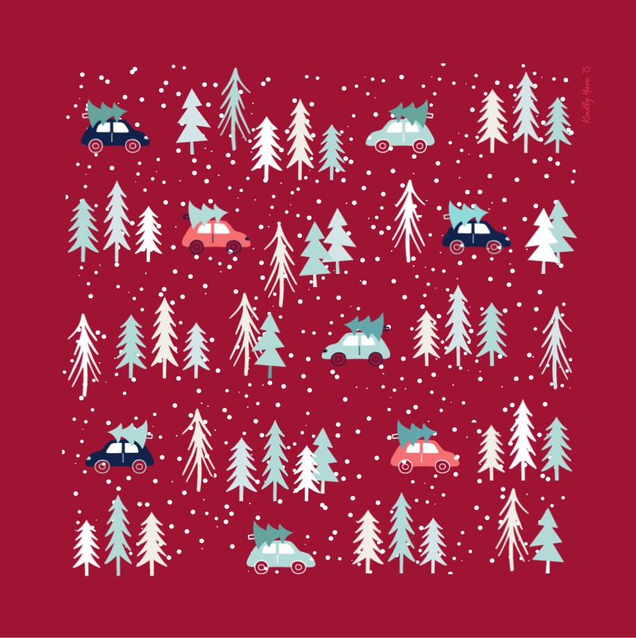Large Christmas furoshiki fabric wraps - cars