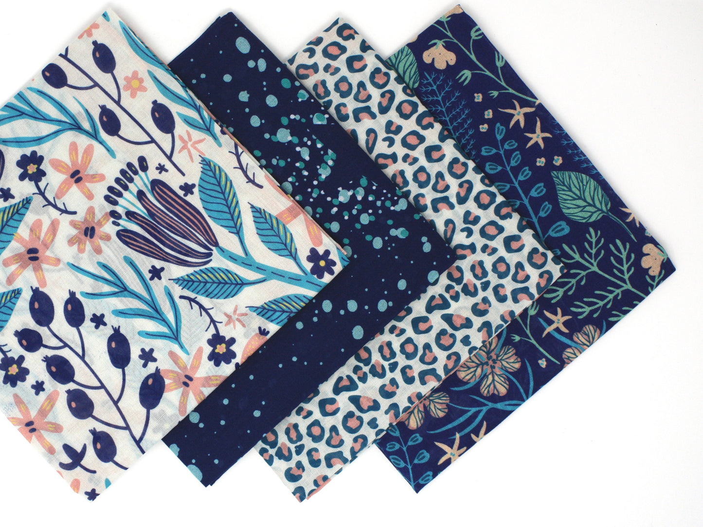 Set of 4 furoshiki fabric wraps 53cm