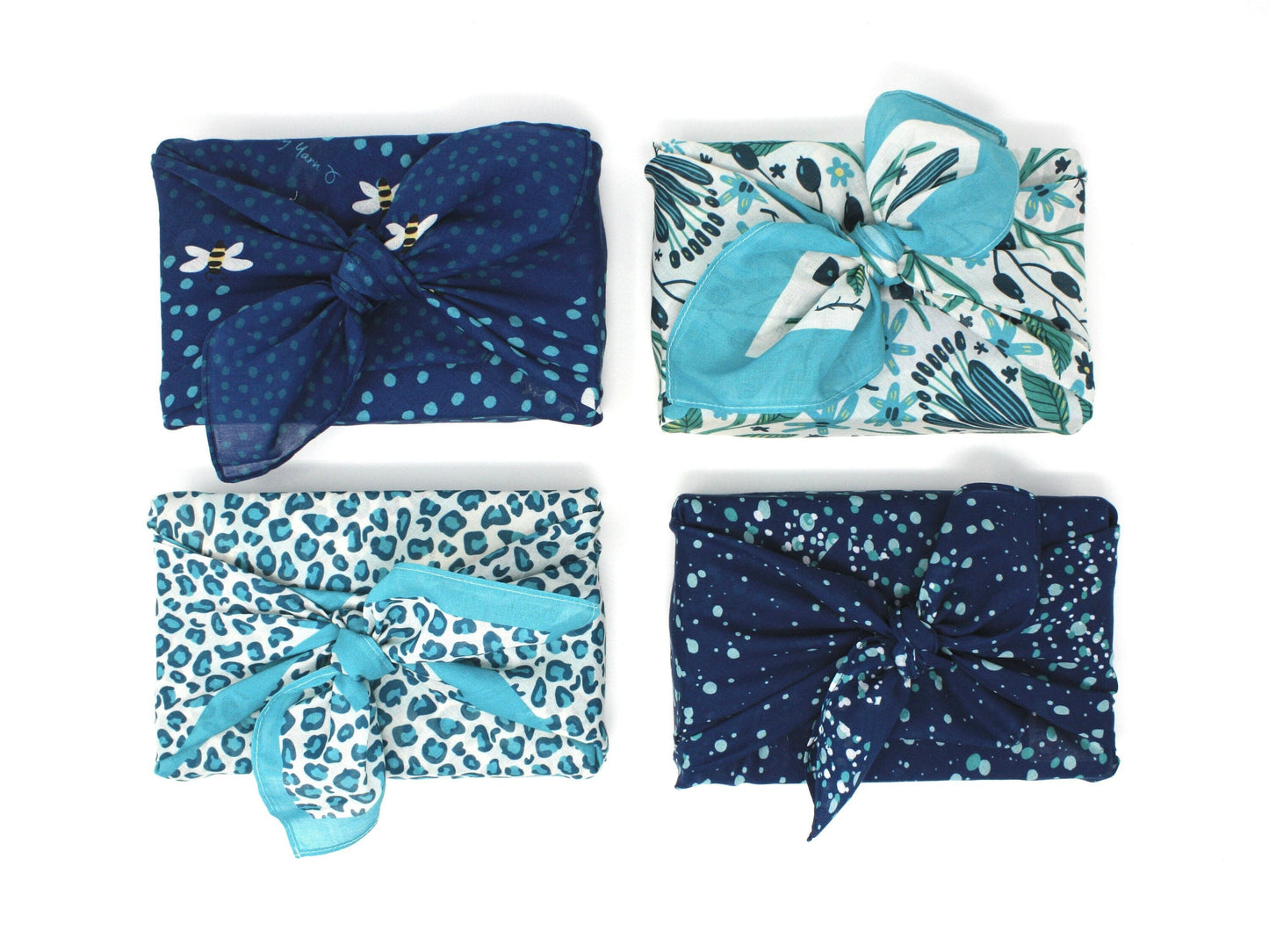 Set of 4 furoshiki fabric wraps - 53cm